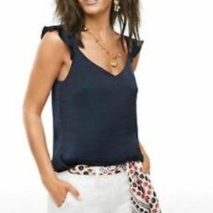 Cabi Navy Ruffle Cami Tank Tiered Sleeveless Top size XL